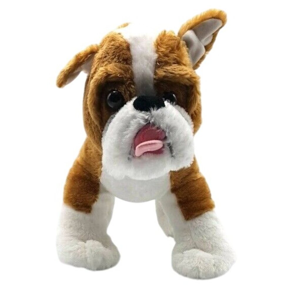 Build a Bear Boxer Dog Plush Brown White 16" Stuffed 2014 Standing Puppy Bulldog